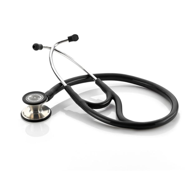 Fonendoscopio de cardiología de platino Adscope® 601 con tecnología AFD y una pieza torácica convertible lo hacen el más versátil en cardiología